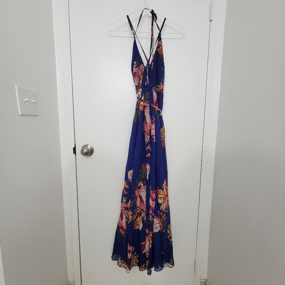 ASOS Petite Pleated Strappy Floral Maxi Wrap Dress - Picture 7 of 10